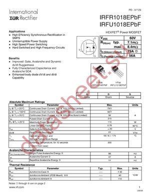 IRFU1018EPBF datasheet  